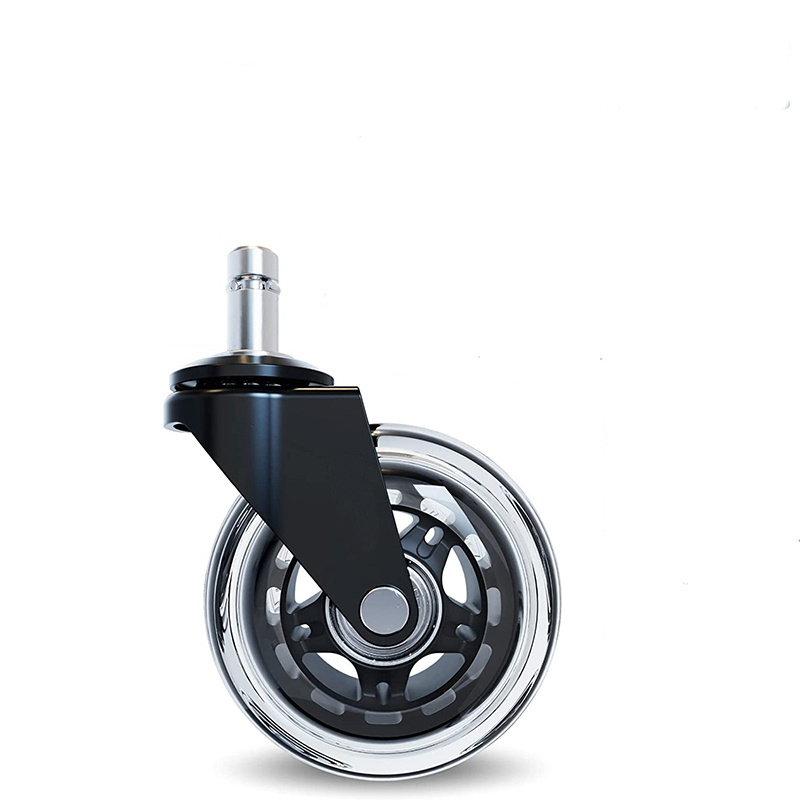 Universal Fit Office Chair Casters Transparent PU Polyurethane Wheels 3 Inch Swivel  Furniture Caster Wheels