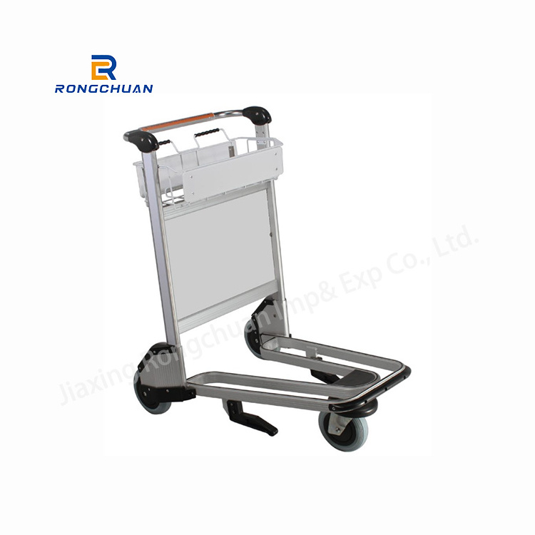 Passenger Baggage Airport 3 Wheels Trolley Airport Luggage Trolley Hand Carts Aluminium luggage Trolley With Brake