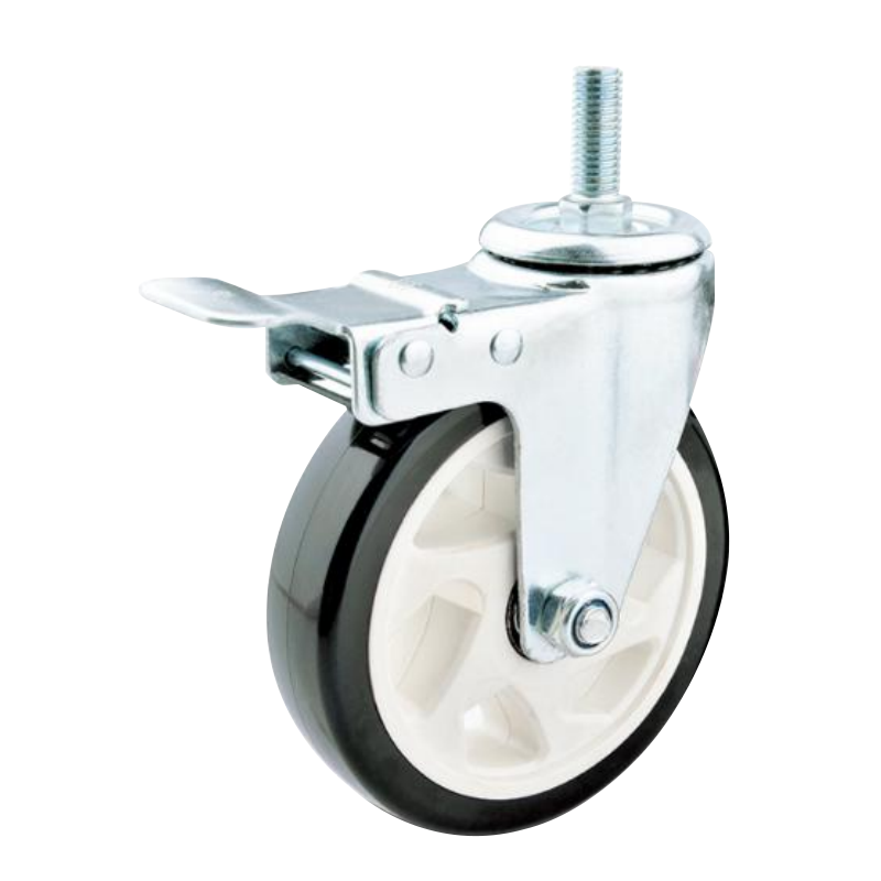 Medium Duty Industrial Caster Wheels Threaded Stem Rotate Casters 2.5/3/4/5 Inch PVC Caster Wheels with Dual Locking