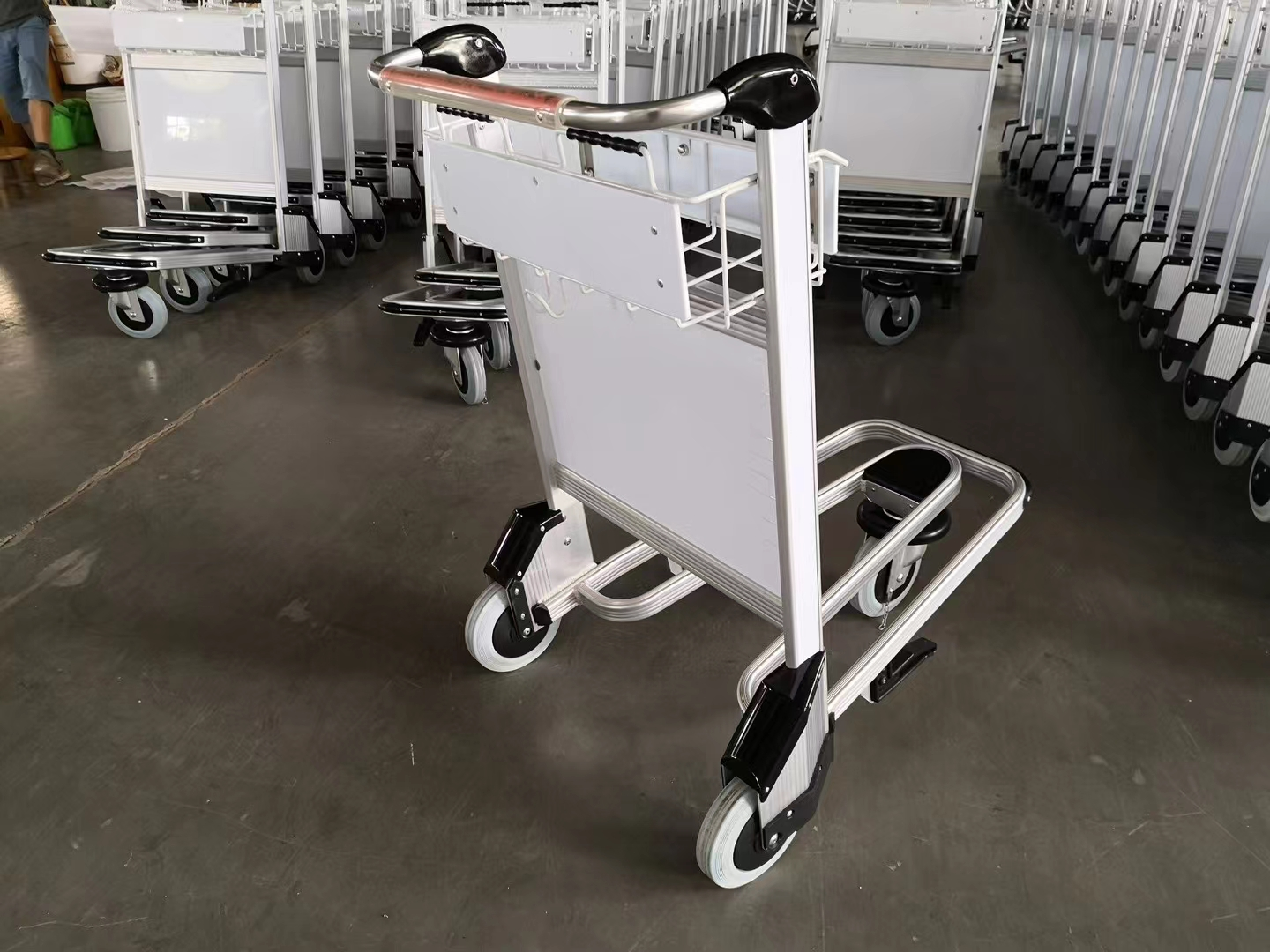 Factory Direct Sale 3 Wheel Aluminum Alloy Luggage Truck Platform airport luggage trolley Airline Baggage Carts