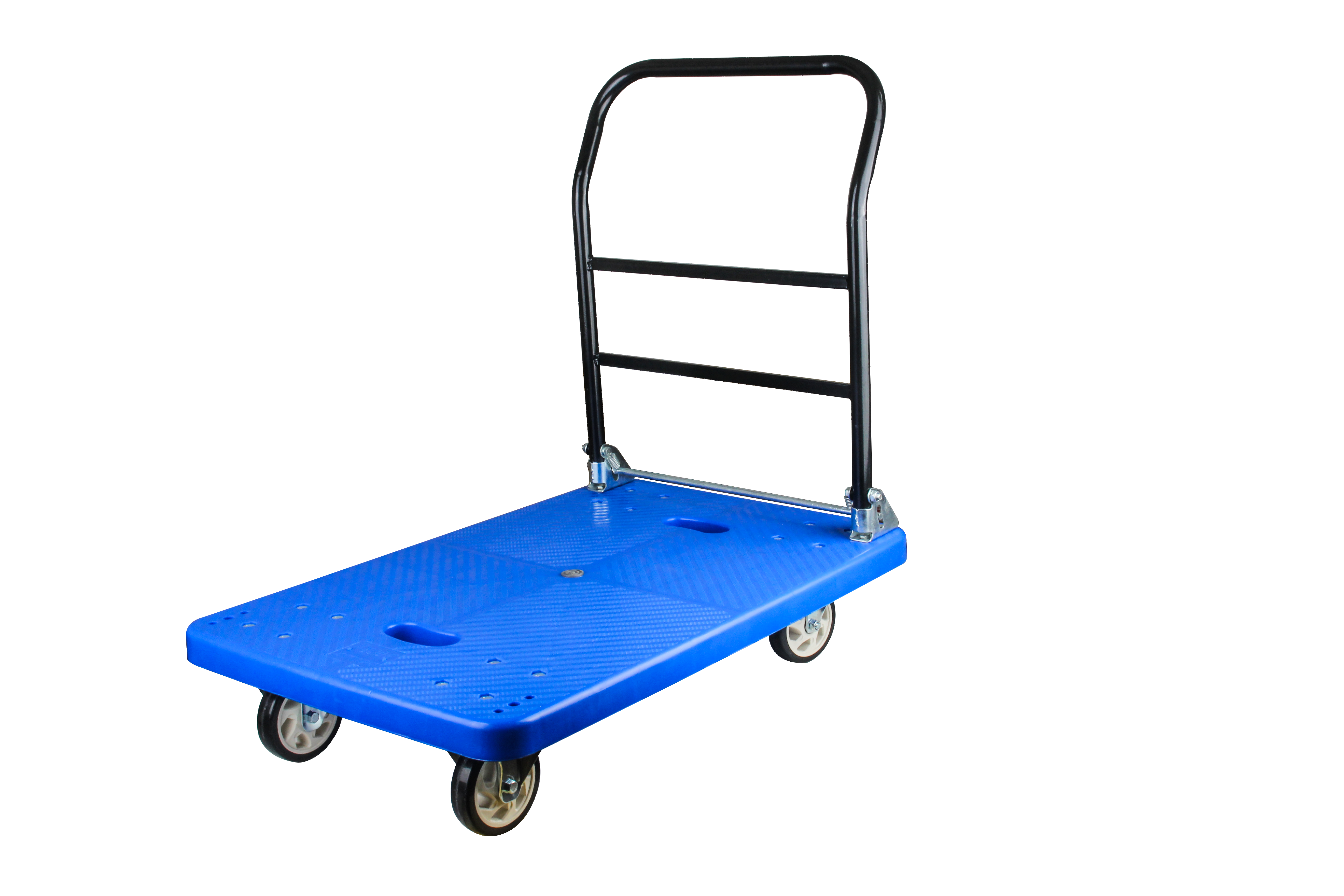 Hand Trolley Chrome Plated 90*60CM 500kgs Load Capacity Plastic Flatbed Push Cart With Silent Wheel Trolley Carts For Tool