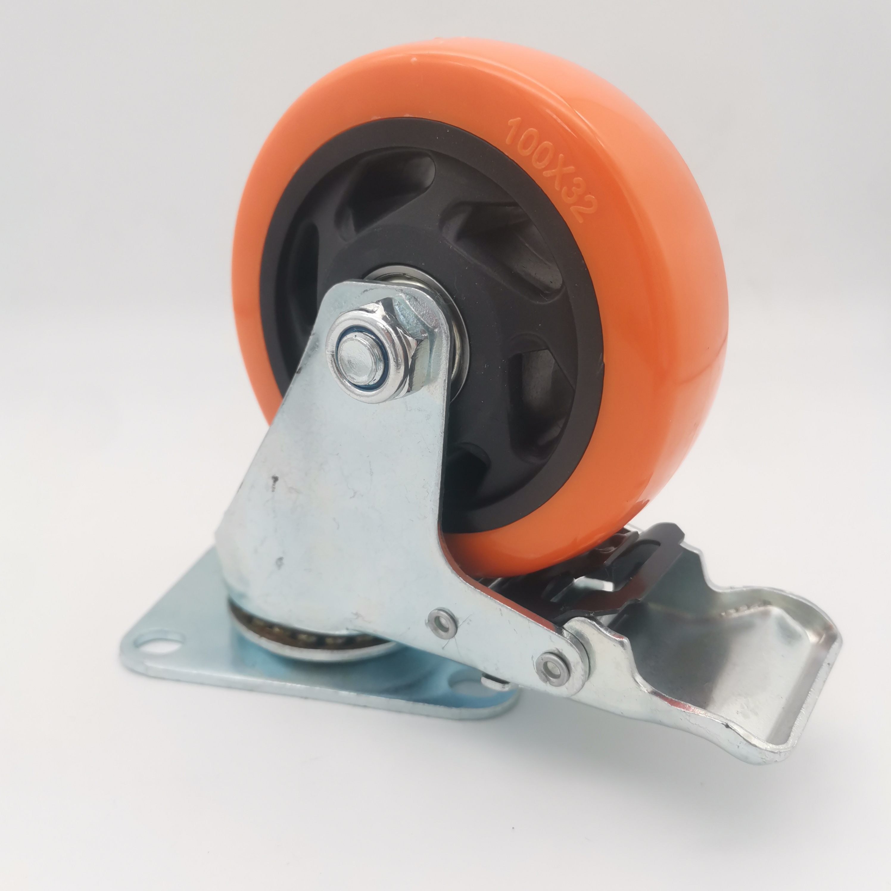 No Noise Wheels with Polyurethane Foam Safety Dual Locking Heavy Duty Casters with Brake 4