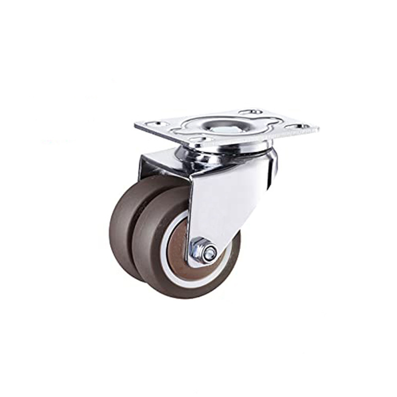 Swivel Plate Furniture Casters Heavy Duty Double Castor Wheels 1.5/2/3 Inch Replacement Rubber Caster Wheels