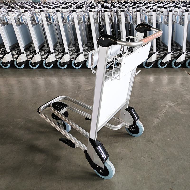 Passenger Baggage Airport 3 Wheels Trolley Airport Luggage Trolley Hand Carts Aluminium luggage Trolley With Brake