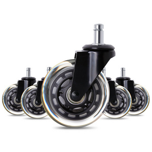 Manufacturer Cheap price Wheelchair caster 2/2.5/3/4/5 inch transparent PU swivel industrial caster wheels with brake