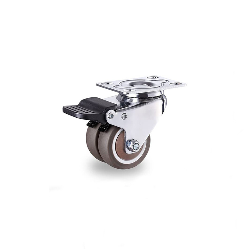 Swivel Plate Furniture Casters Heavy Duty Double Castor Wheels 1.5/2/3 Inch Replacement Rubber Caster Wheels