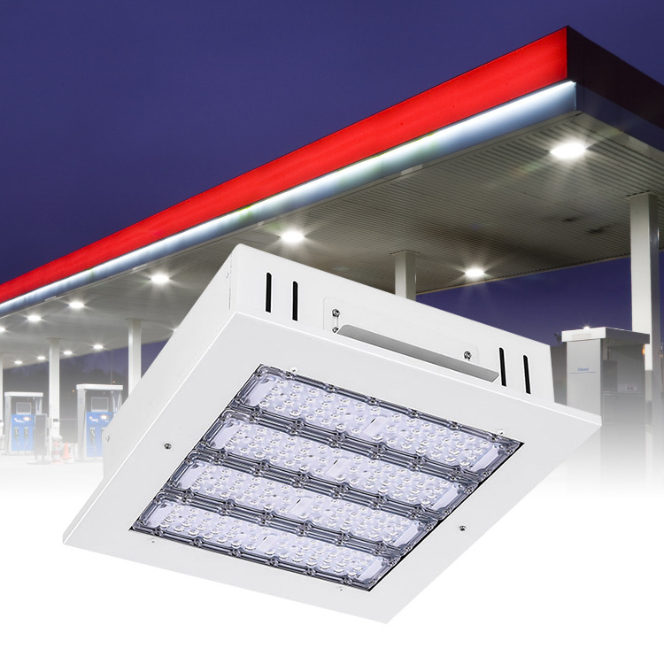 IP54 Waterproof Housing Accessories Aluminum Surface Mounted Gas Station Lighting 100W 150W 200W Led Canopy Light