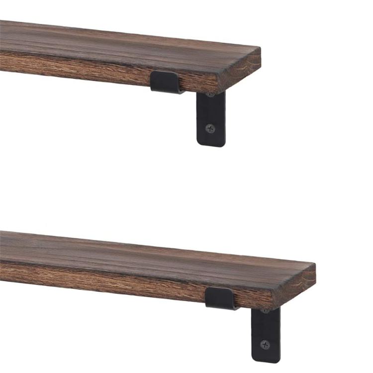 Office Set of 2 rustic  antique display storage organizer wood wall mount shelf