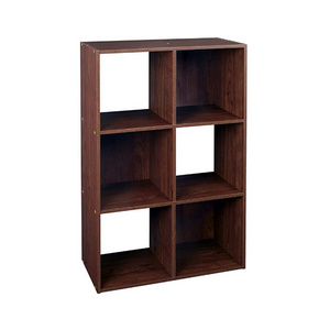 Stackable 6 cube design Dark Cherry Organizer exquisite Versatile durable wood shelf wall