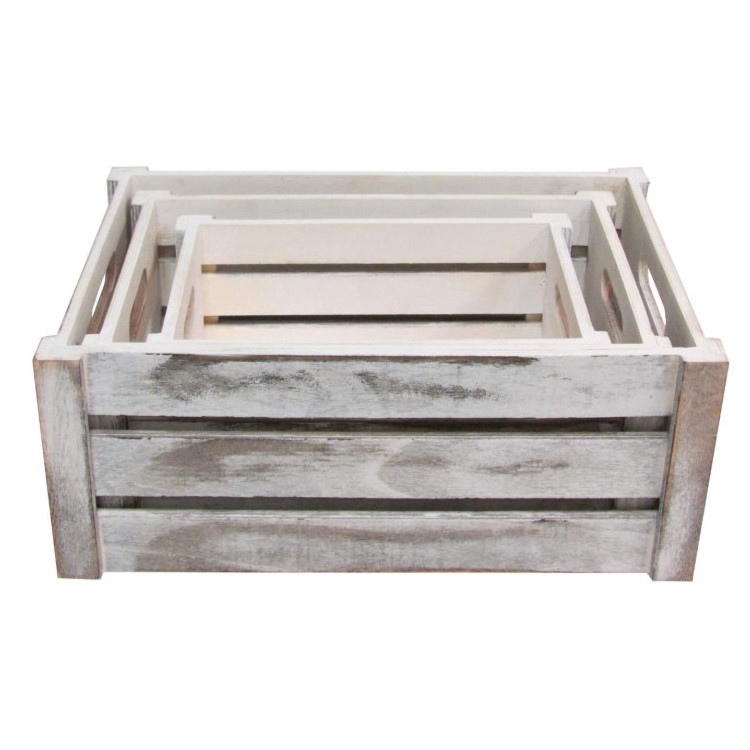 Hot sale rustic sturdy convenient big capacity handmade storage vegetable wooden sundries craft crate