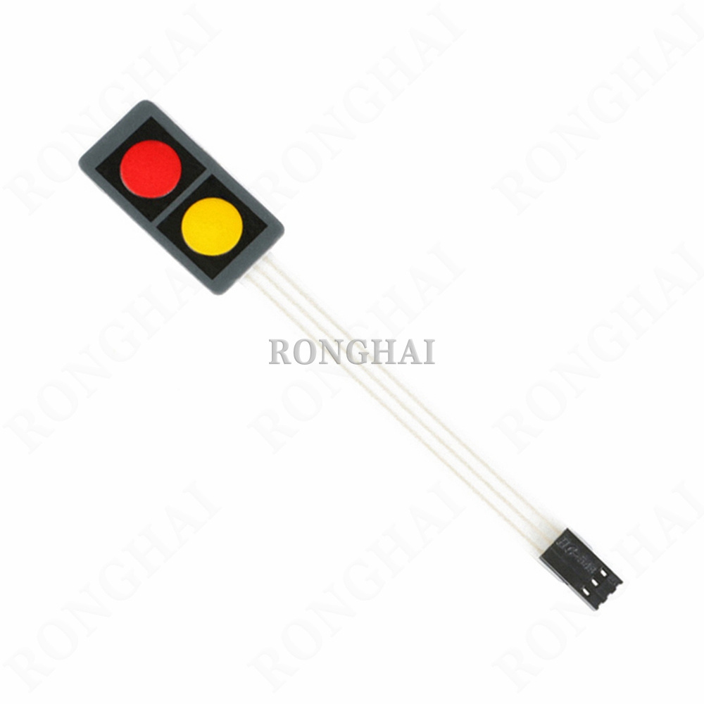 2 Key Button Membrane Switch 1x2 1*2 Key Matrix Red Yellow Thin Film Button PVC PET Control Panel Membrane Switch Keyboard