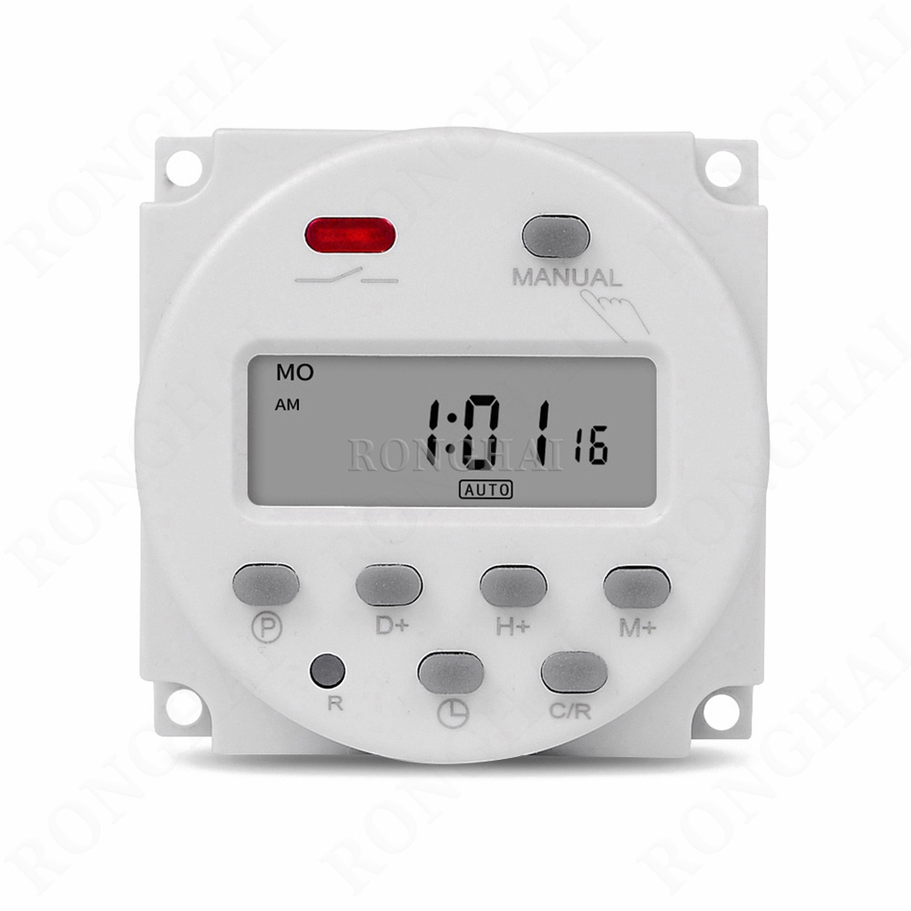 DC 12V 24V AC 110V 240V 16A Digital LCD Power Time Switch Programmable Time Relay Street Lamp Timer Alarm Clock Switch CN101A