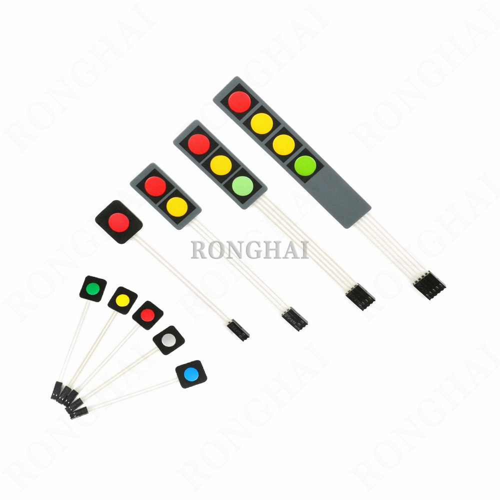 3 Key Button Membrane Switch 1x3 1*3 Matrix Red Yellow Green Thin Film Button PVC Control Panel Membrane Switch Keyboard Keypad