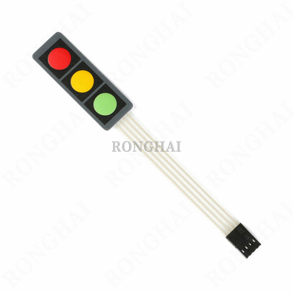 3 Key Button Membrane Switch 1x3 1*3 Matrix Red Yellow Green Thin Film Button PVC Control Panel Membrane Switch Keyboard Keypad