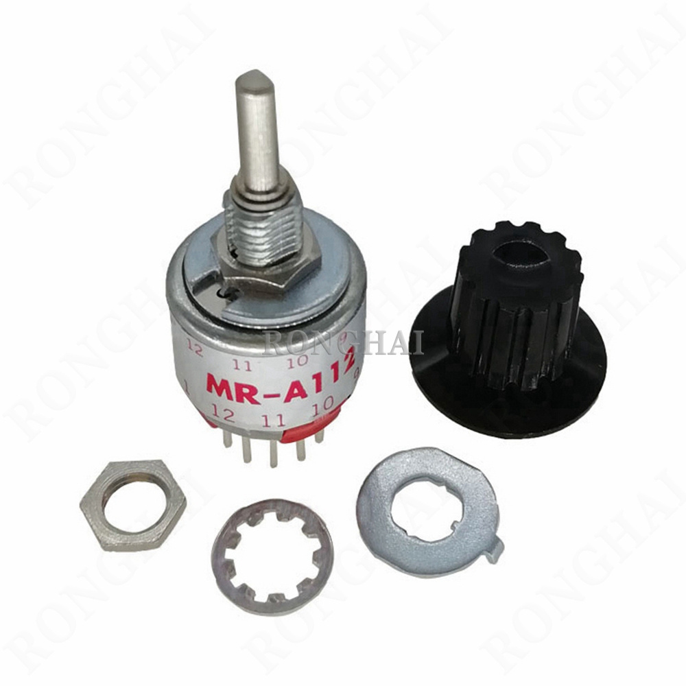 MR-A112 Knob Rotary Switch Handwheel Gear 12 Speed Adjustable 2-12pos Axis Selection Rotary Switch MRA112