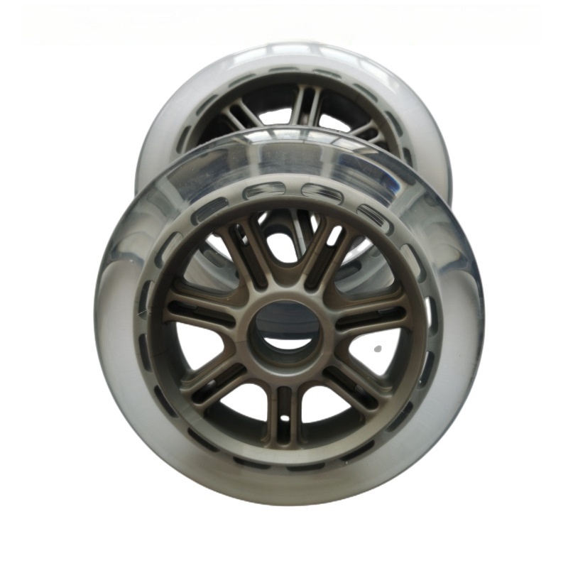 High Rebound Translucent inline skate 100 mm wheels inline skate shoes 110 mm tyre three wheel