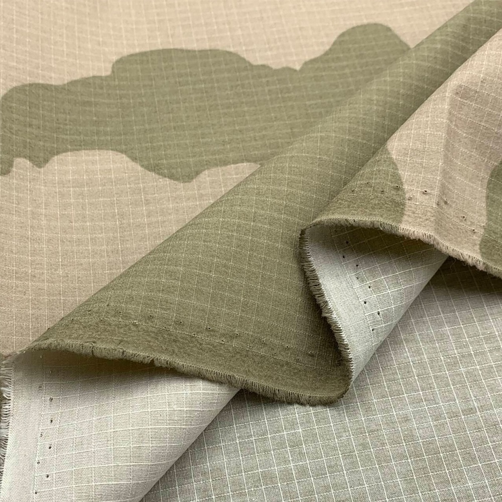 OEM Water Repellent 65 Polyester 35 Cotton Ripstop Fabric 240GSM Desert Digital Camouflage Peach Finished Fabric for Uniforms