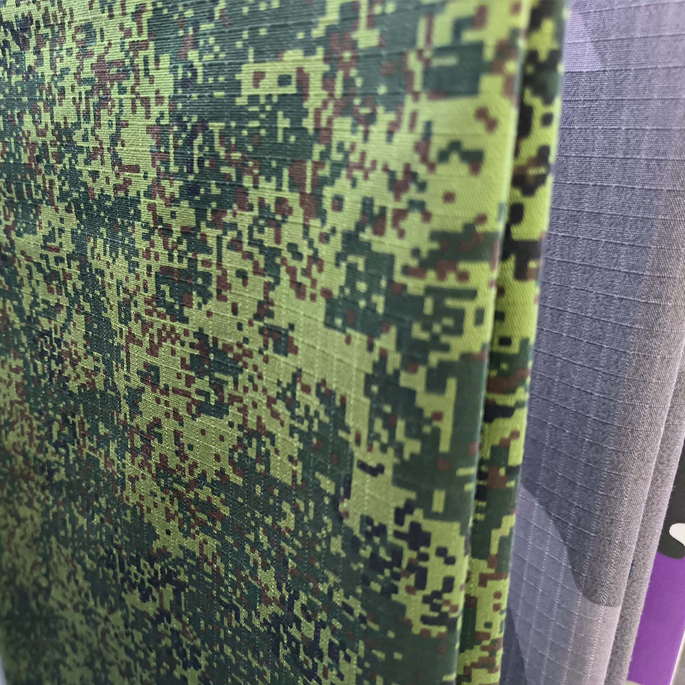 OEM ODM 65 Polyester 35 Cotton Blend Camouflage Fabric Waterproof 245GSM Camouflage Fabric Grey