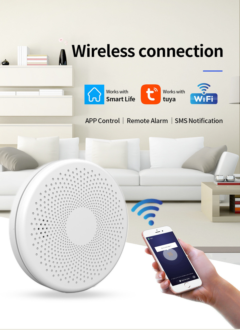 Battery Operated Smoke Detector Alarm Photoelectric Smoke and Carbon Monoxide Detector