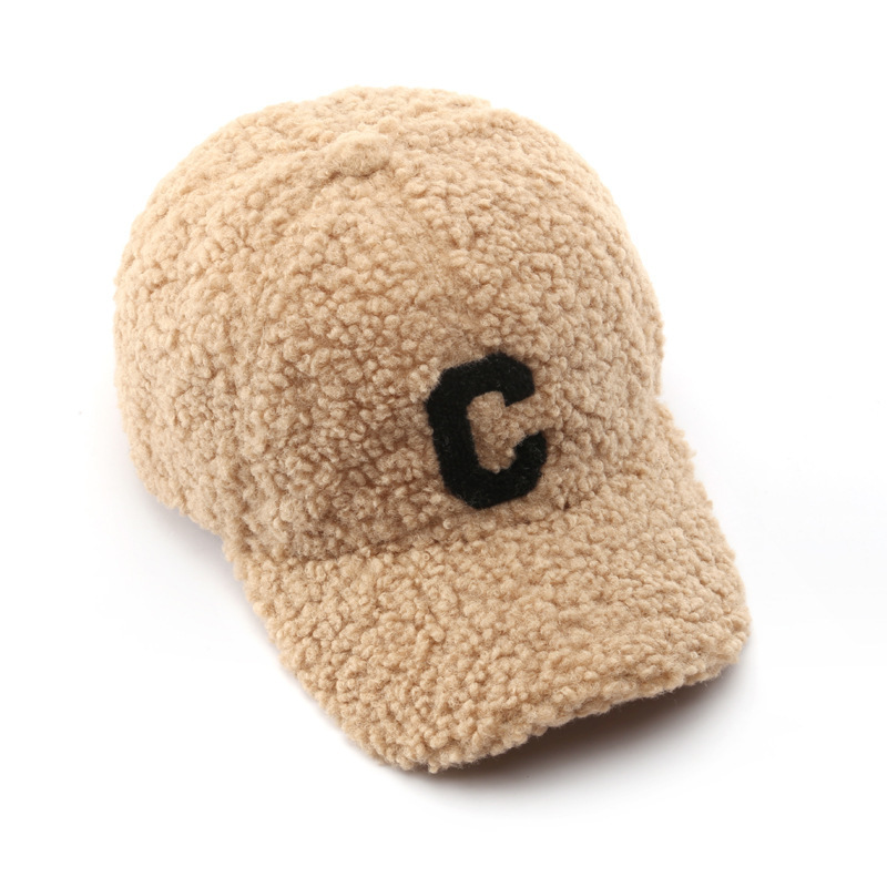 Warm Sherpa Hat Logo Embroidery Custom Faux Fur Plush Fluffy Lamb Wool Winter Fuzzy Baseball Cap