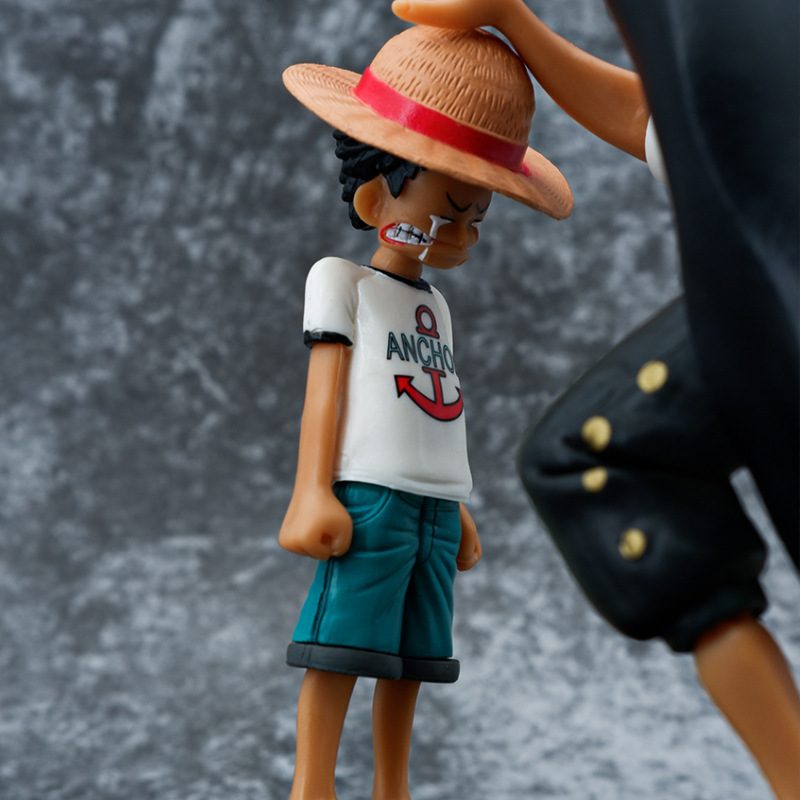 18cm Anime Figure Luffy Shanks Touching Head Model Ornament Action Figure