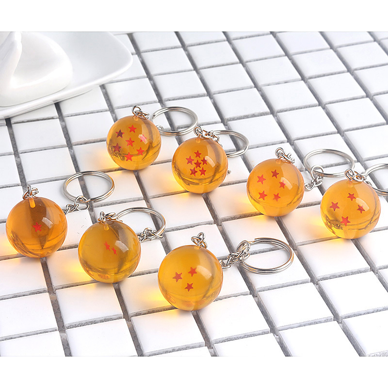 Anime Goku Dragon Ball Super 1-7 Stars Cosplay Crystal Keychain