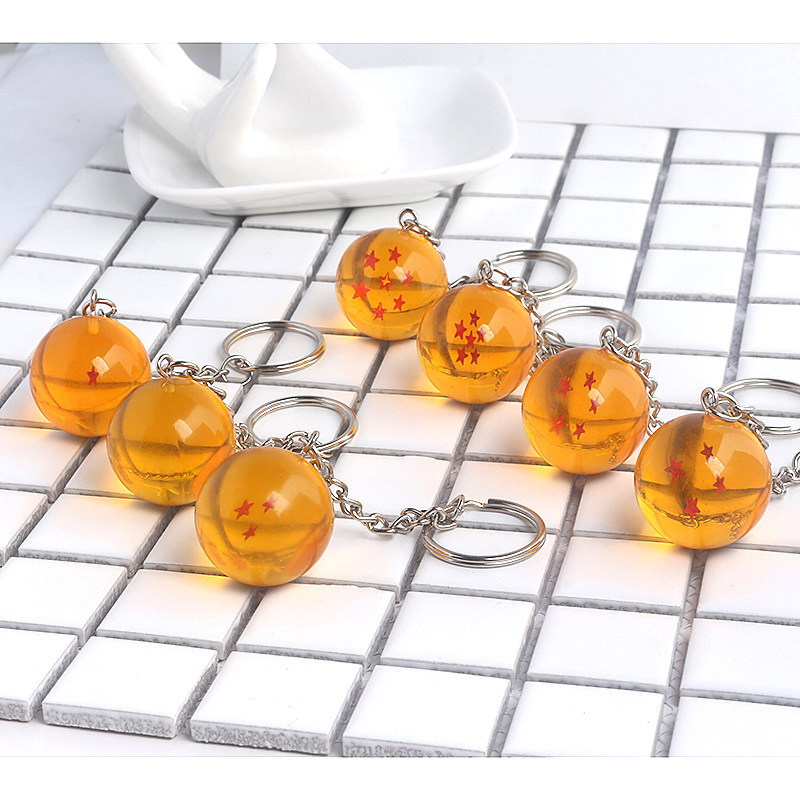 Anime Goku Dragon Ball Super 1-7 Stars Cosplay Crystal Keychain