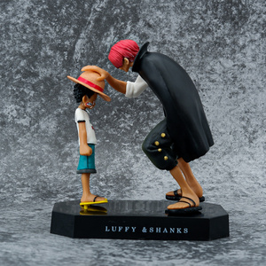 18cm Anime Figure Luffy Shanks Touching Head Model Ornament Action Figure