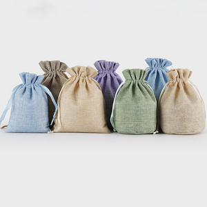 Drawstring Make up  Linen Jute Bags for Gift Wholesale Custom Logo Cotton Velvet Small Candy Gift Drawstring Pouch Bags