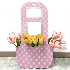 New style Large Decorative Plant And Flower Bouquet Valentines Day Gift Holder Tote Bags Paper Cardboard Corrugated Boxes