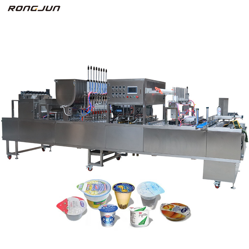 RJBG-4Q Model Automatic yogurt pudding ice cream water jelly cup filling sealing machine yogurt packaging machine