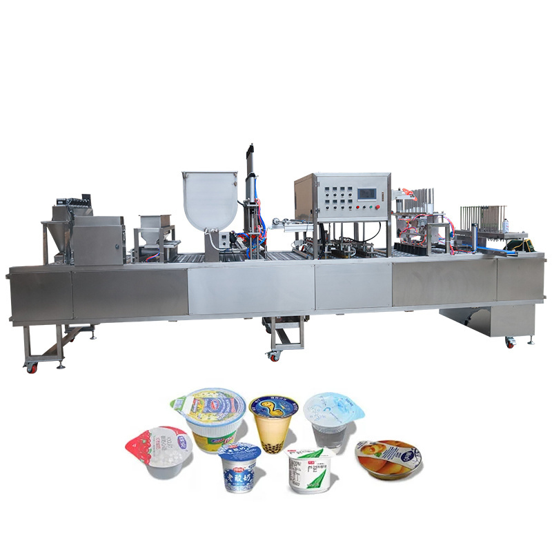 RJBG-4Q Model Automatic yogurt pudding ice cream water jelly cup filling sealing machine yogurt packaging machine