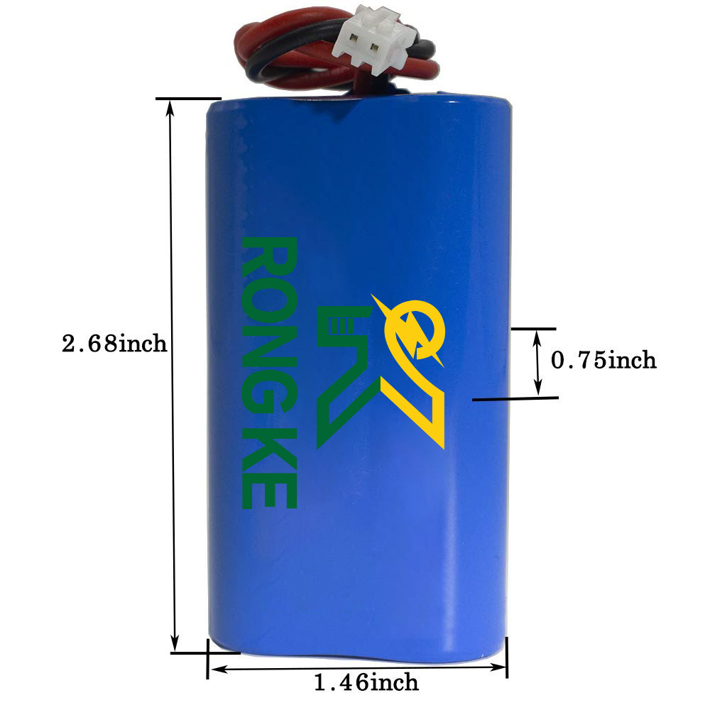 rechargeable Li-ion battery Rongke 7.4V 2600mAh 19.24wh excellent super capacity Lithium Ion battery with Ph 2.54/2P plug-in