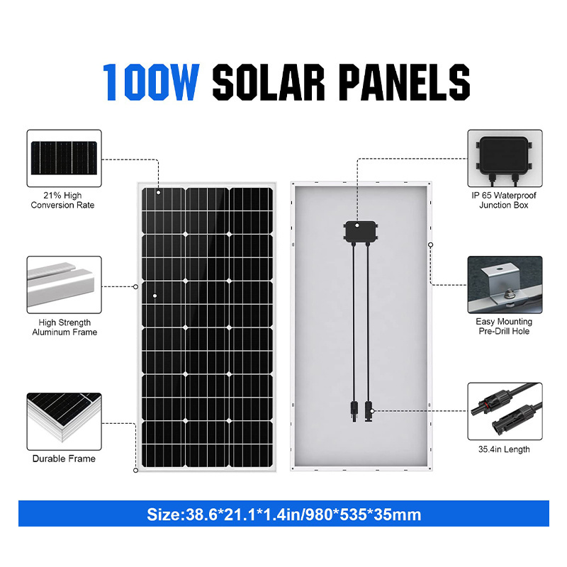 1.6KWH Solar Panel Kit 400 Watt 12Volt for RV Off Grid with Battery and Inverter Portable 400W Solar Panels