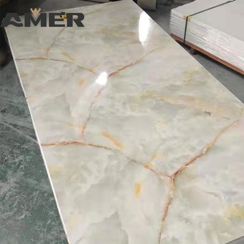 1220*2800*3mm uv marble sheet pvc marble sheet uv board for Saudi Arabia