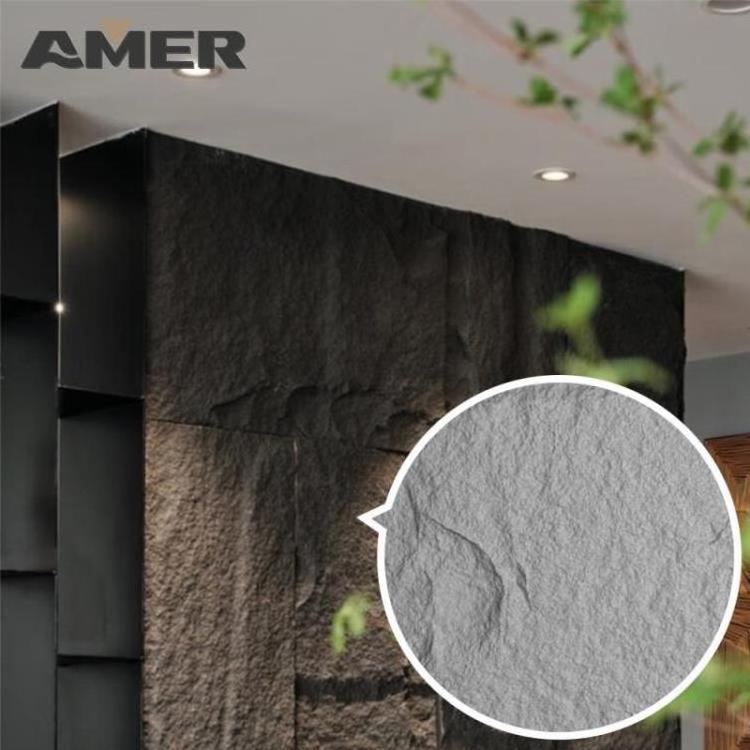 Amer 2023 Waterproof fireproof Light Weight Pu Large Faux Stone Rock 3d Sound Proof Wall Panels For House Wall Decoration