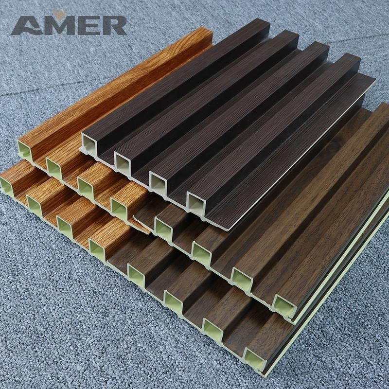 Factory Indoor Decor Wood Plastic Composite Cladding Fluted Wall Board WPC Interior Wall Panel