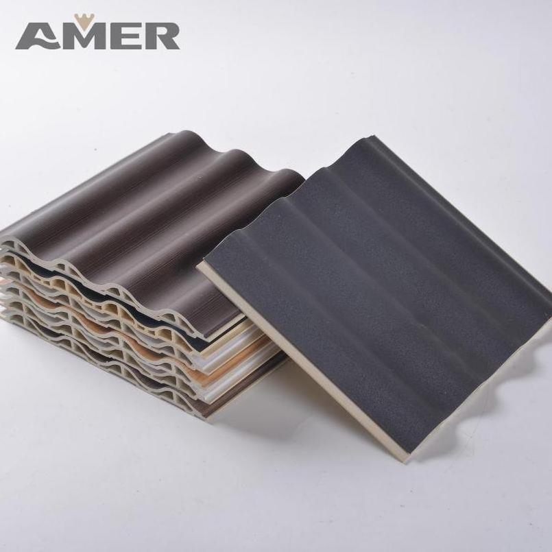 Amer easy installation new materials artificial plastic stone wall board panel wpc