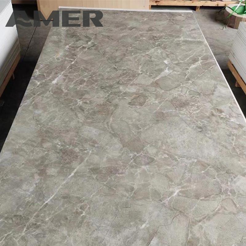 Amer 3d Design Pvc Marble Sheet Marble Alternative Panel 3mm Pvc Uv Sheet