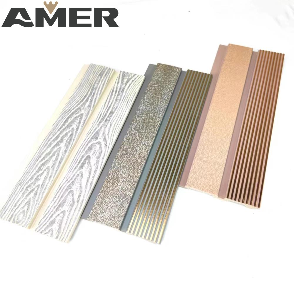 Amer slat wood flexible insulated PS bedroom wall board panel 3d decorative interior waterproof panels wall