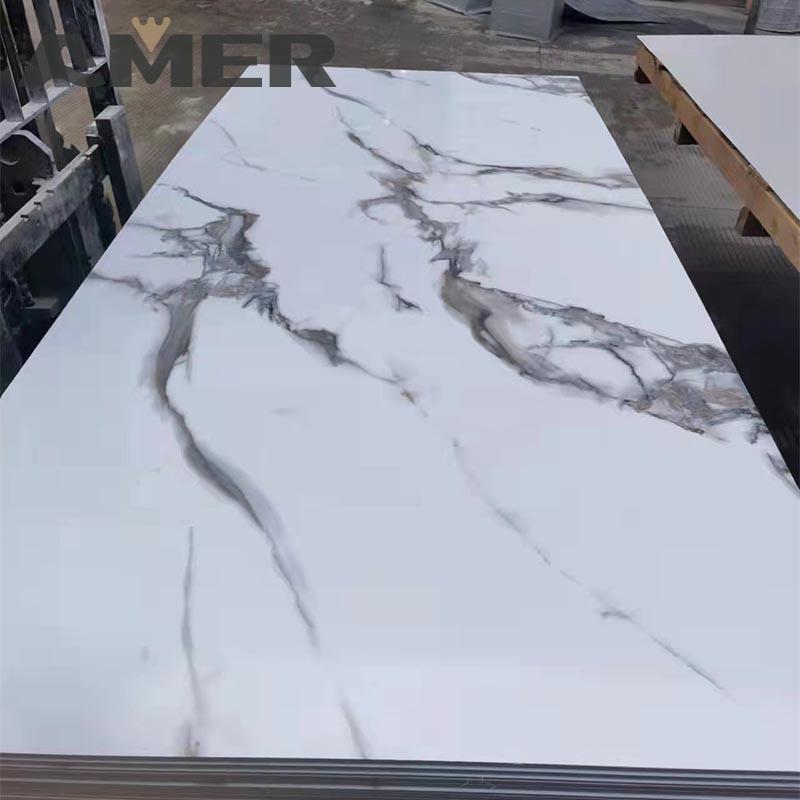 Amer 3d Design Pvc Marble Sheet Marble Alternative Panel 3mm Pvc Uv Sheet