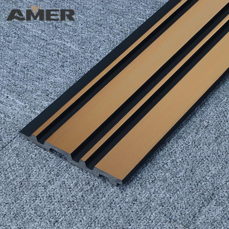 Low Price Waterproof Interior 3d Panel Ps Wall Panel Cladding Ps Fluted Gold Wall Panel