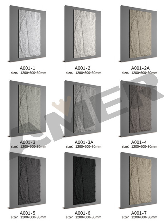 Rongke OEM Factory wholesale decorative interior cultured thin stone plastic exterior slate texture foam wall panel