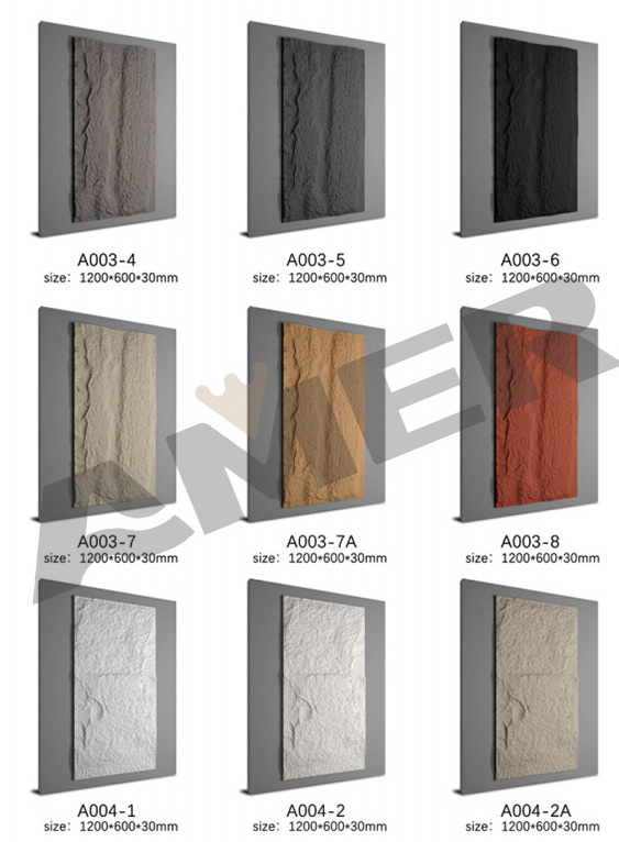 Rongke OEM Factory wholesale decorative interior cultured thin stone plastic exterior slate texture foam wall panel