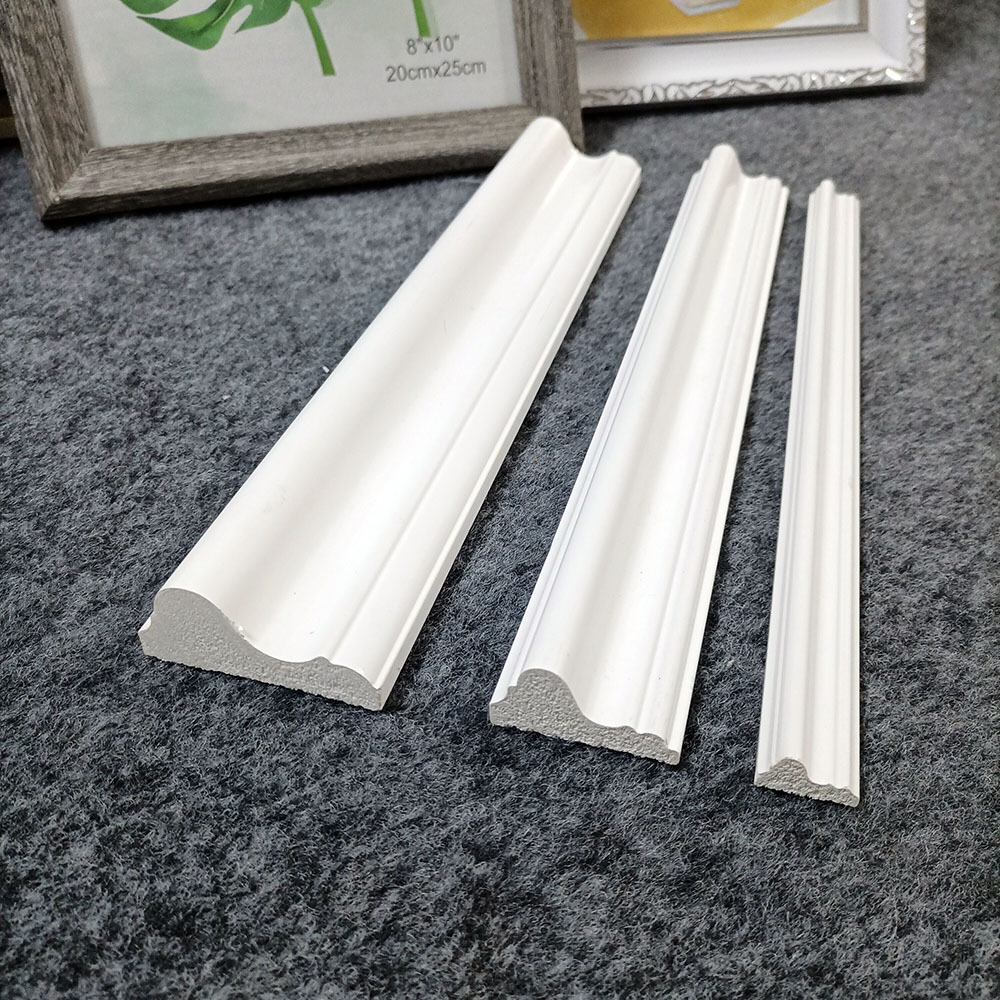 White Sample Style PVC Skirting PS moulding Cornice Ceiling Profile PS moulding