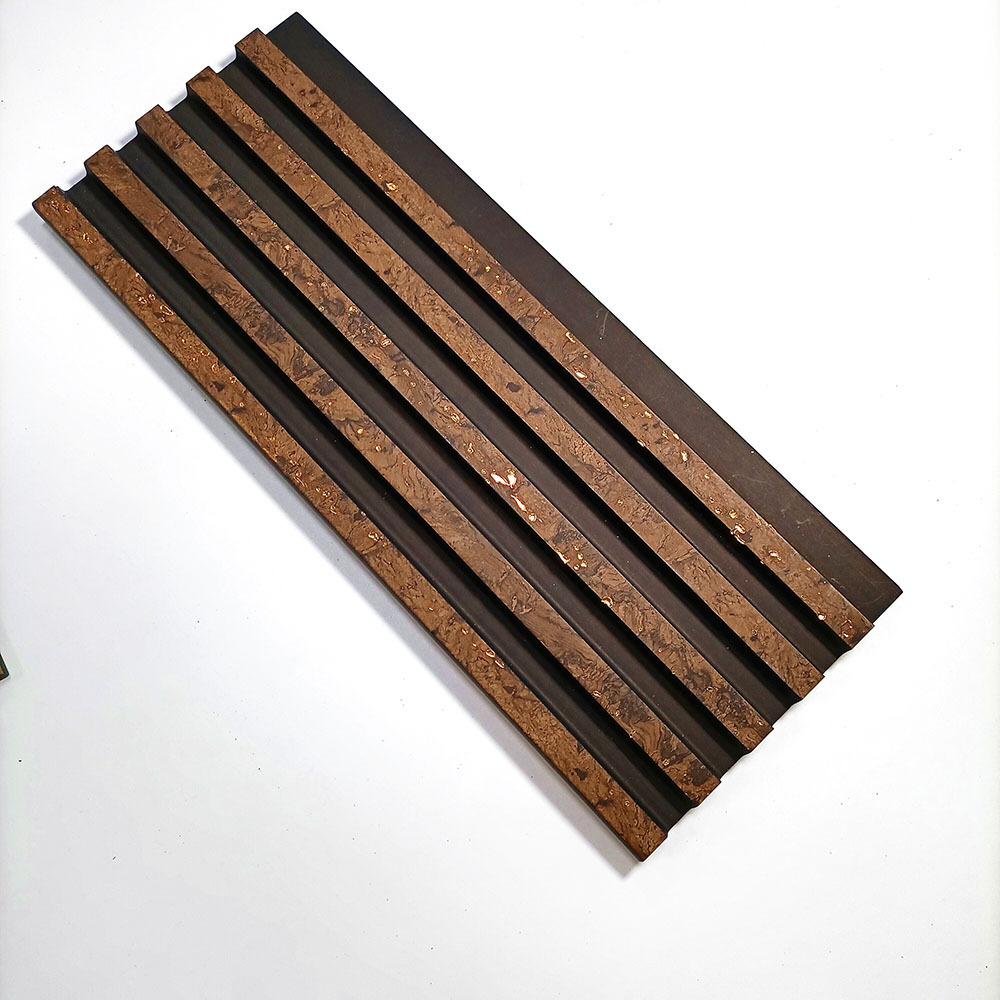 Rongke OEM Slat cladding wooden ps board exterior interior decorative fluted wall paper wall panel