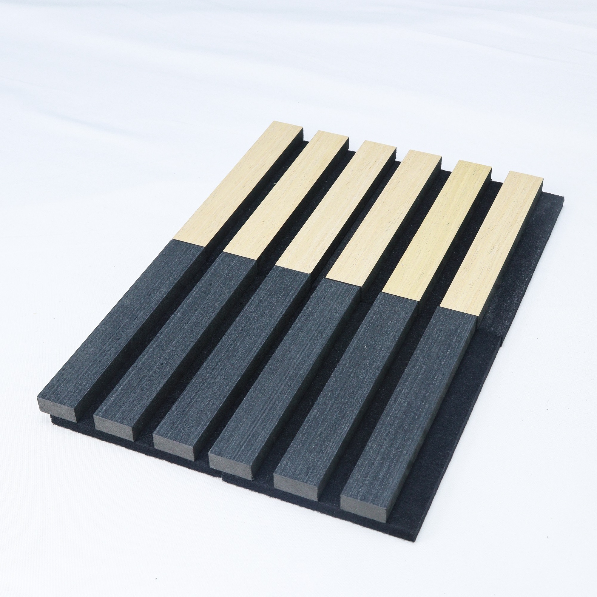 Amer Natural Wood Wall Panels Black Oak Wood Slat Panel Headboard Acoustic Panel