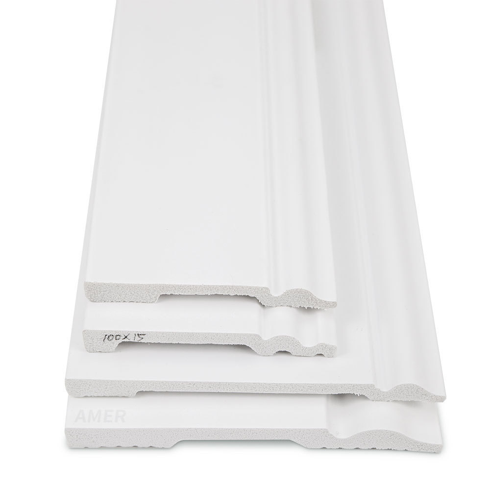 AMER top white polystyrene quick install water proof none-formaldehyde skirting board baseboards panel