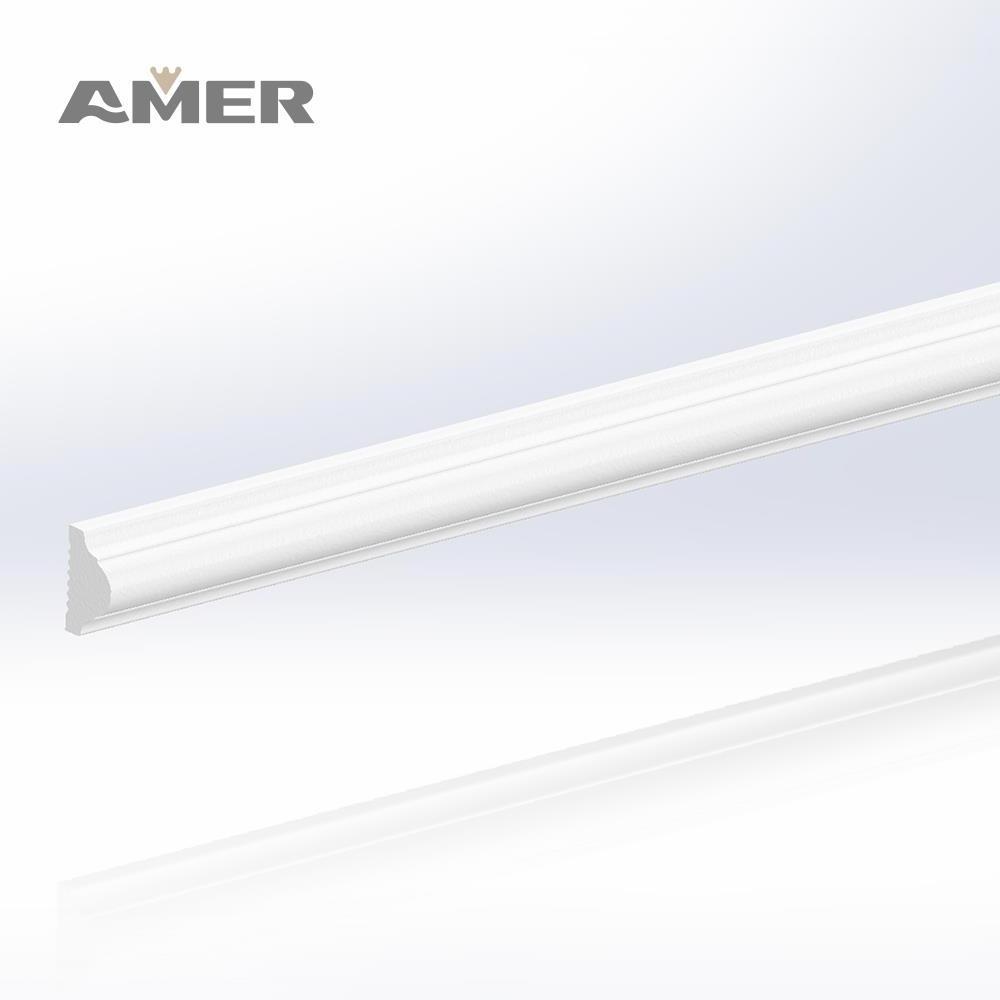 Amer Decorative Plastic Waterproof Flexible Trim Wall Panel White Moulding Quick Install Edge Line Chair Rail HomeDIY