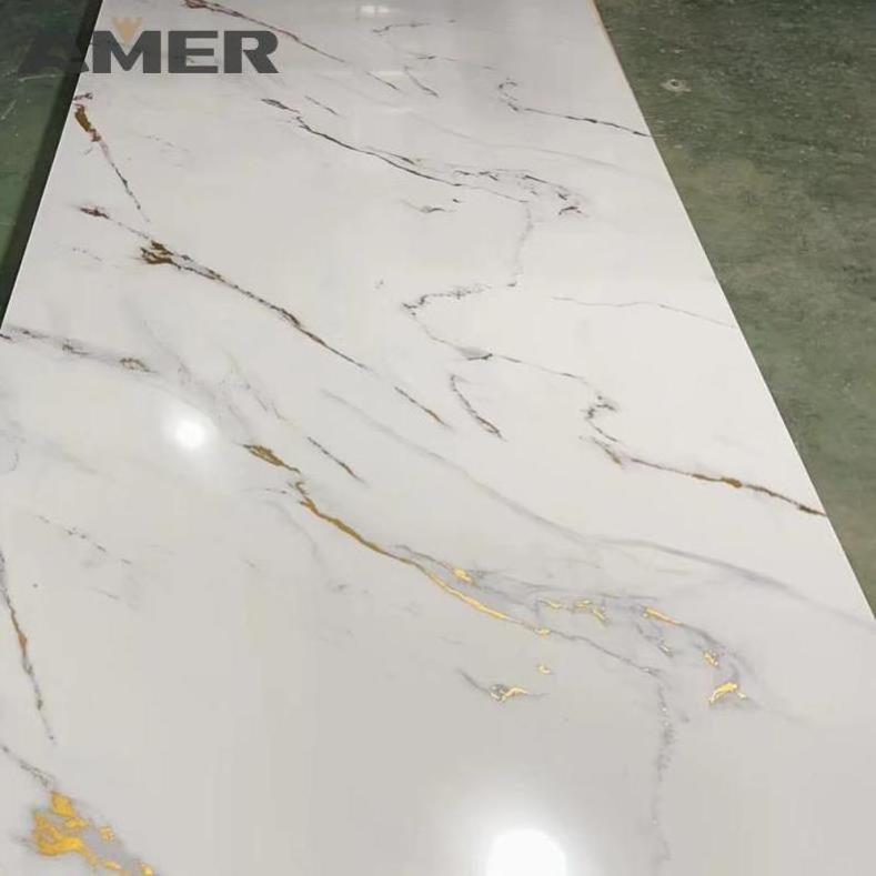 Rongke Pvc Marble Sheeet Uv Wall Panel For Interior Decoration Shower Wall Panels  Thermal Isolation Decorative Wall Panels